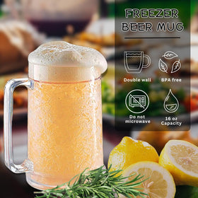 Luxail double-wall gel-freeze glass showcases insulated design for refreshed beers.