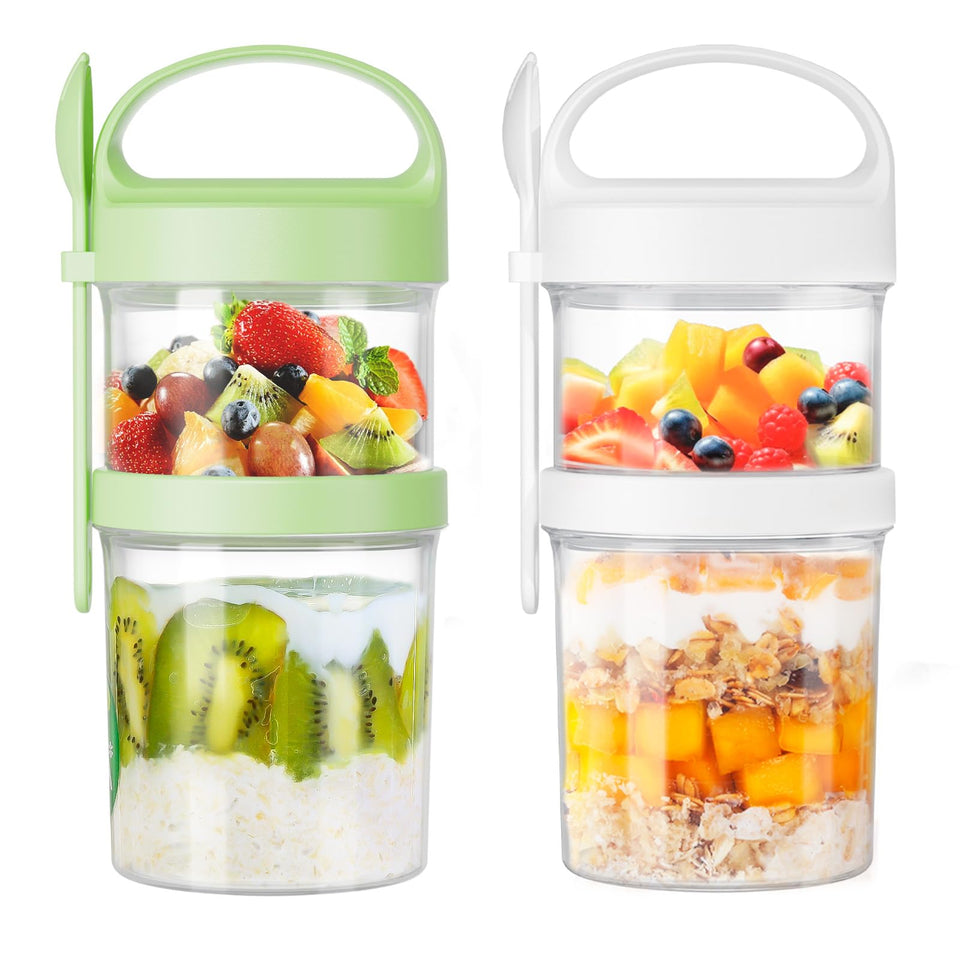 LUXEAR 31oz dual-layer container showing dry-wet separation for fresh flavors.
