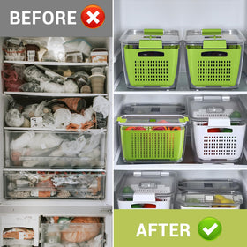LUXEAR fridge partition keeps foods separated and tidy