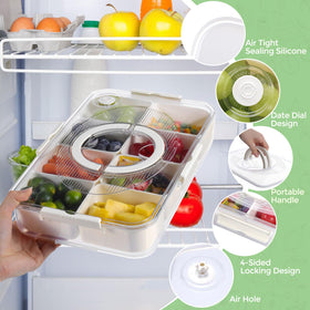 LUXEAR Snackle Box with detachable compartments for flexible fridge organization.