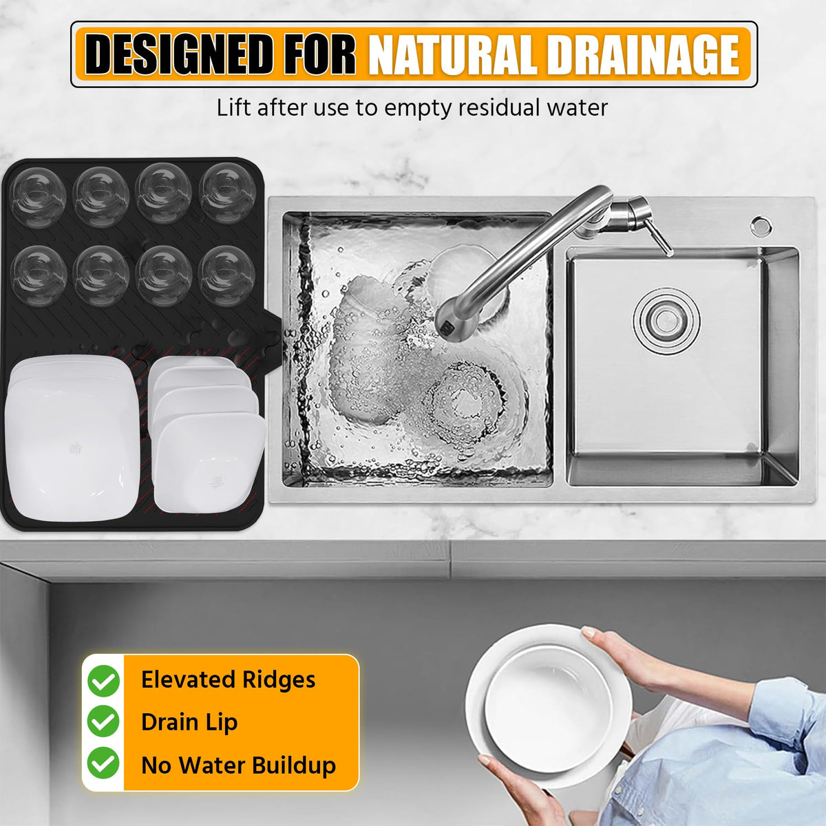 Luxet silicone mat is dishwasher-safe for quick maintenance
