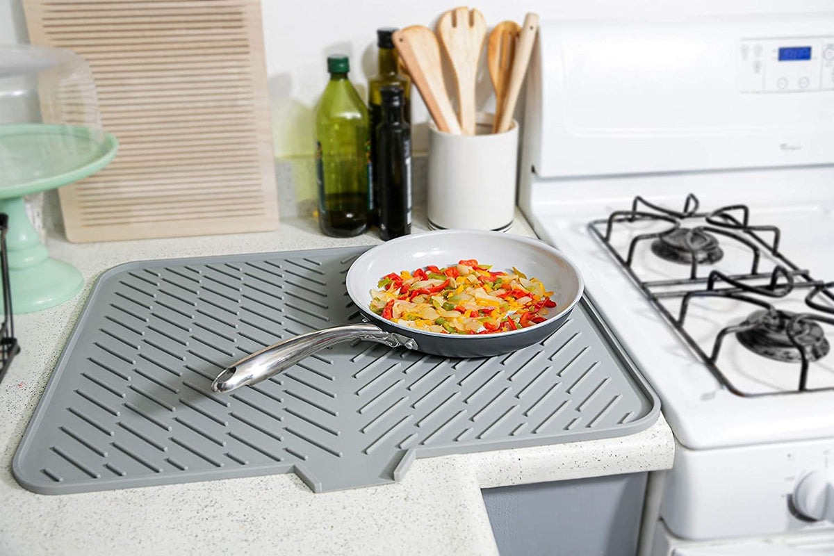 Luxet multiuse mat doubles as a heat-safe trivet for countertops.