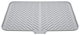 Luxet silicone dish drying mat with built-in drain lip for easy water disposal.