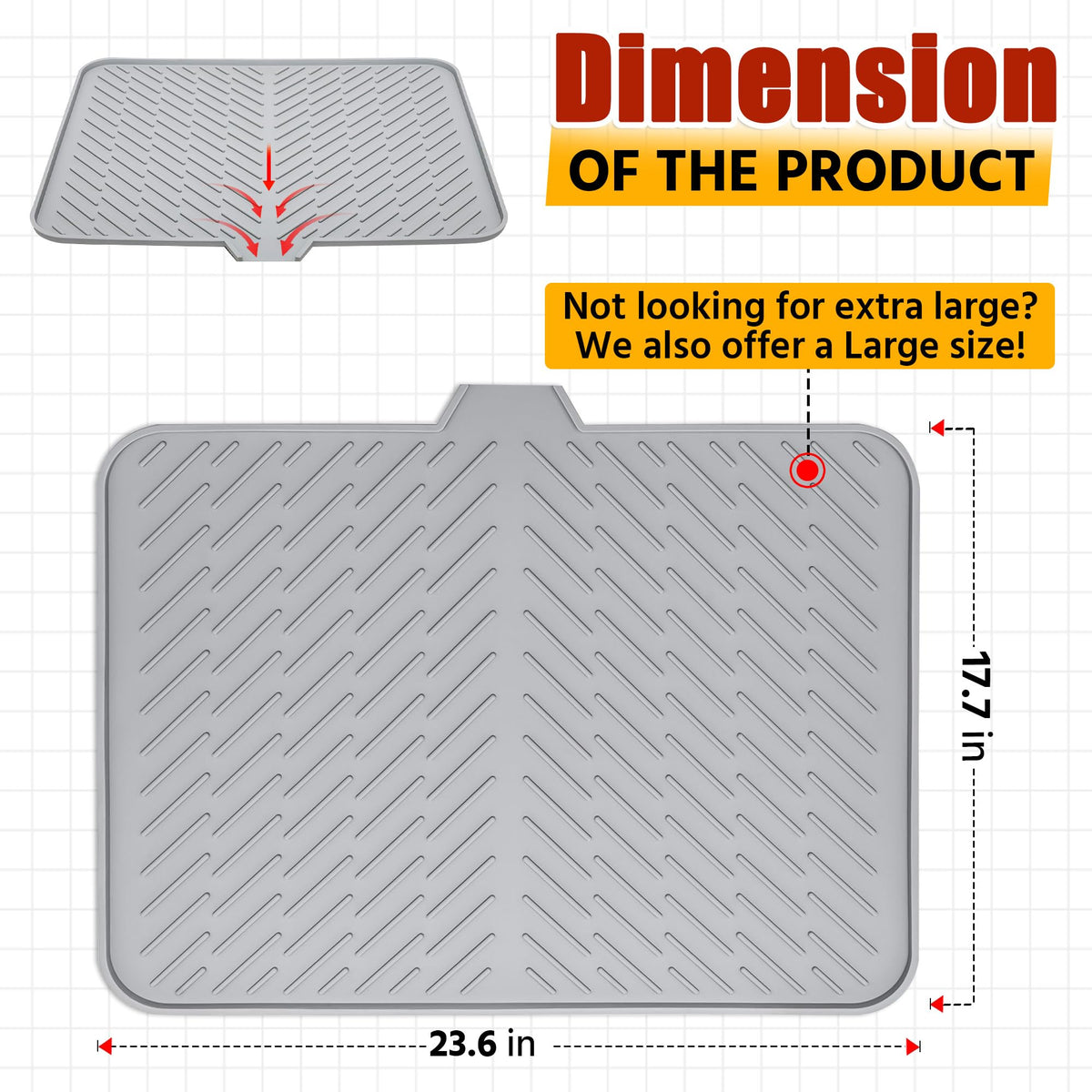 Luxet silicone drying mat heat resistance for in sink or side use.