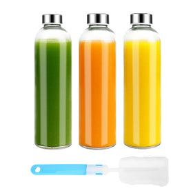 Luxfuel 32 oz glass bottle with lid for easy pouring and leak-free storage