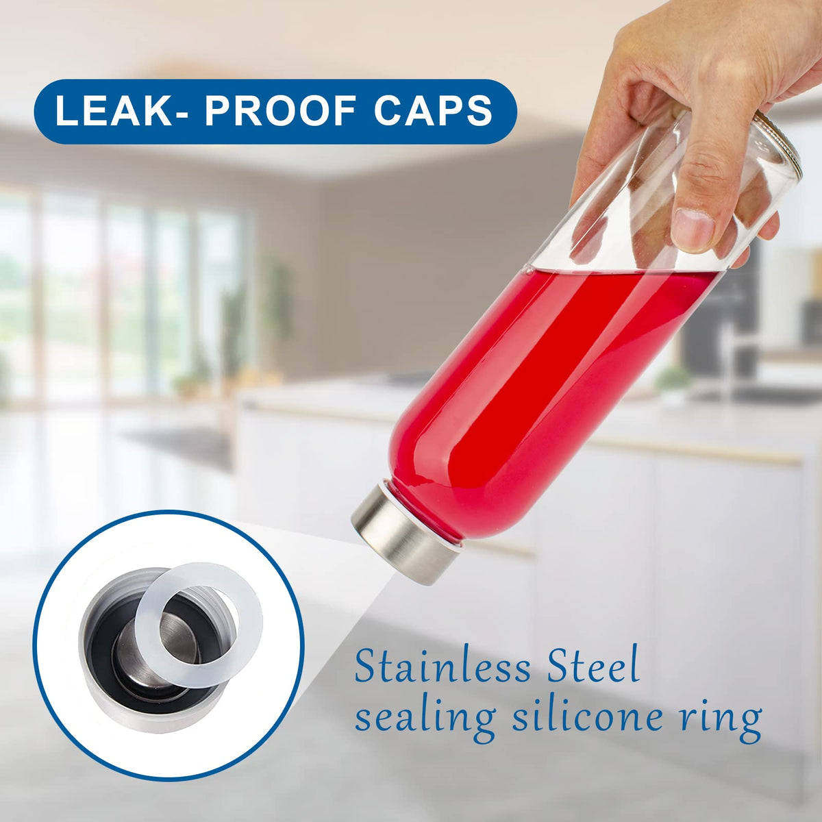 Luxfuel bottle with stainless steel cap preventing leaks