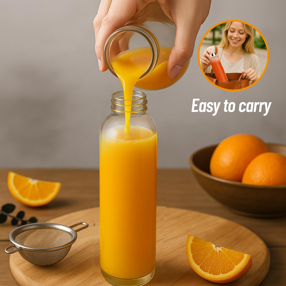 Luxfuel BPA-free glass bottle suitable for daily use