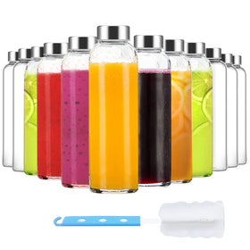 Luxfuel 18 oz glass bottle with lid for on-the-go hydration.