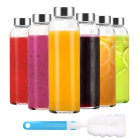 Luxfuel clear glass bottle 18oz for everyday hydration