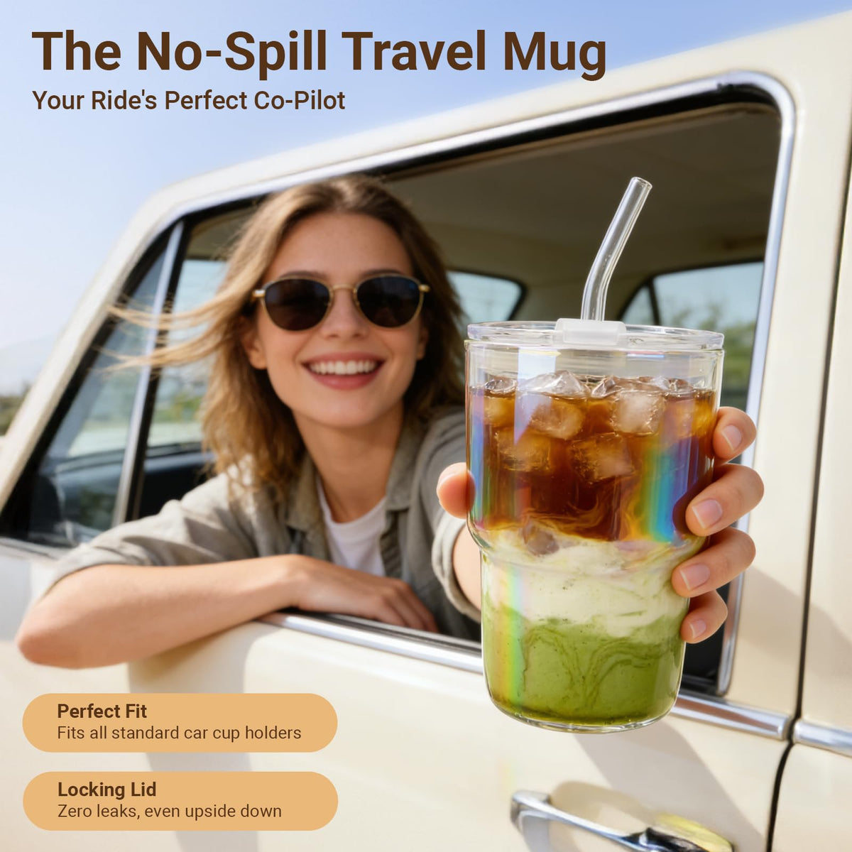 Luxfuel amber glass tumbler fridge-safe keeps drinks chilled