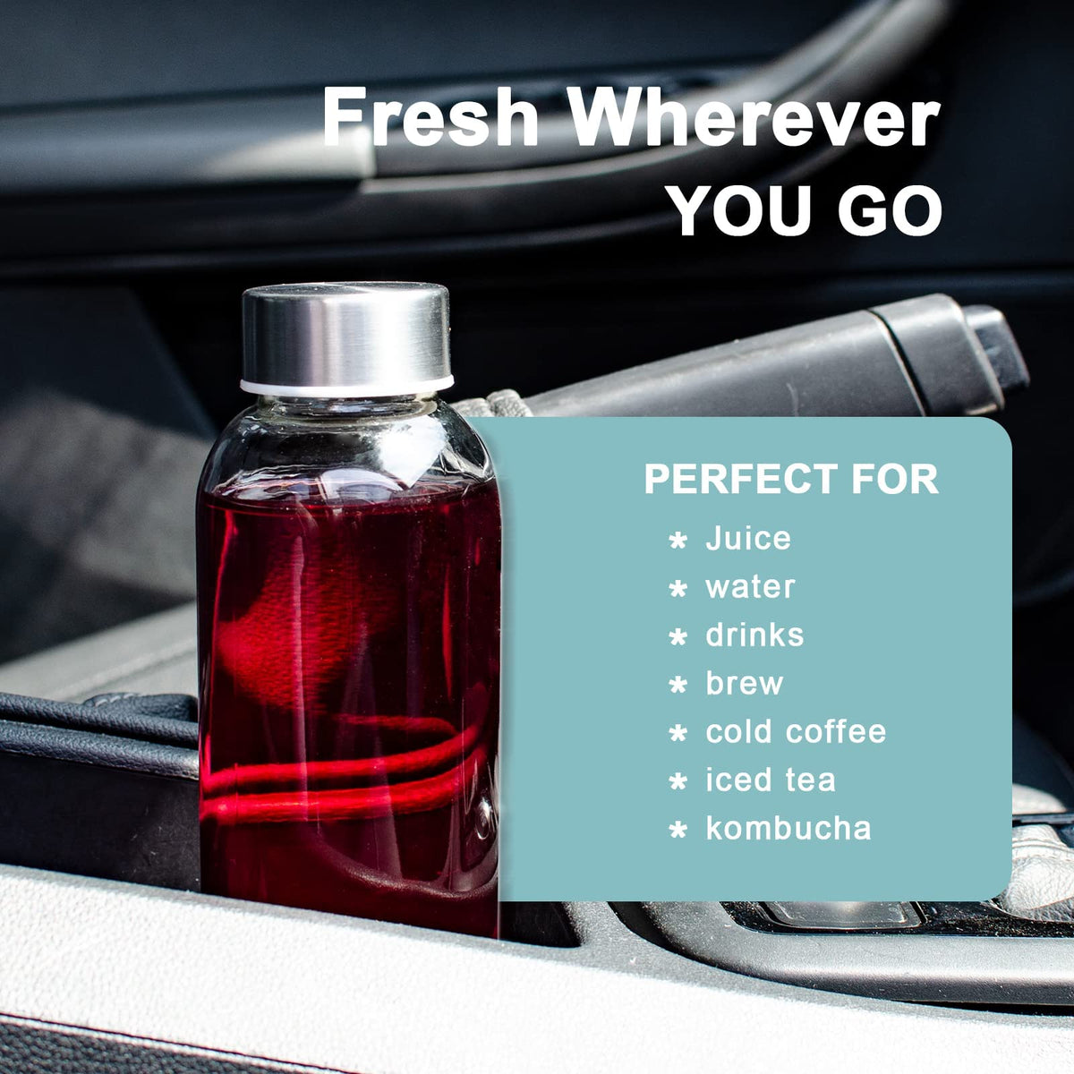 Luxfuel infused water bottle idea with colorful beverage options