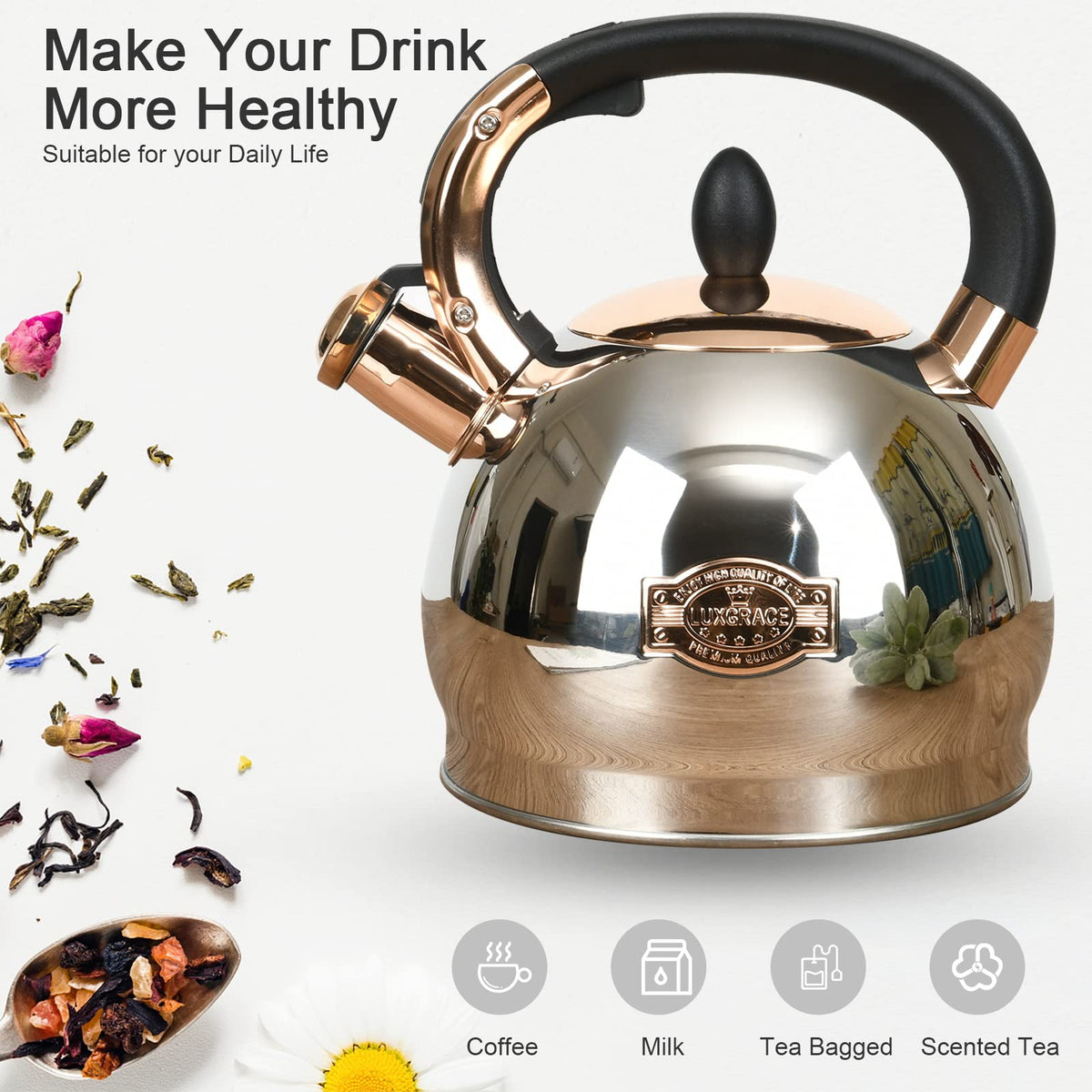 LUXGRACE encapsulated bottom provides even heat distribution during boiling.