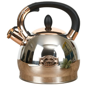 LUXGRACE stainless steel kettle on stove for quick, easy boiling.