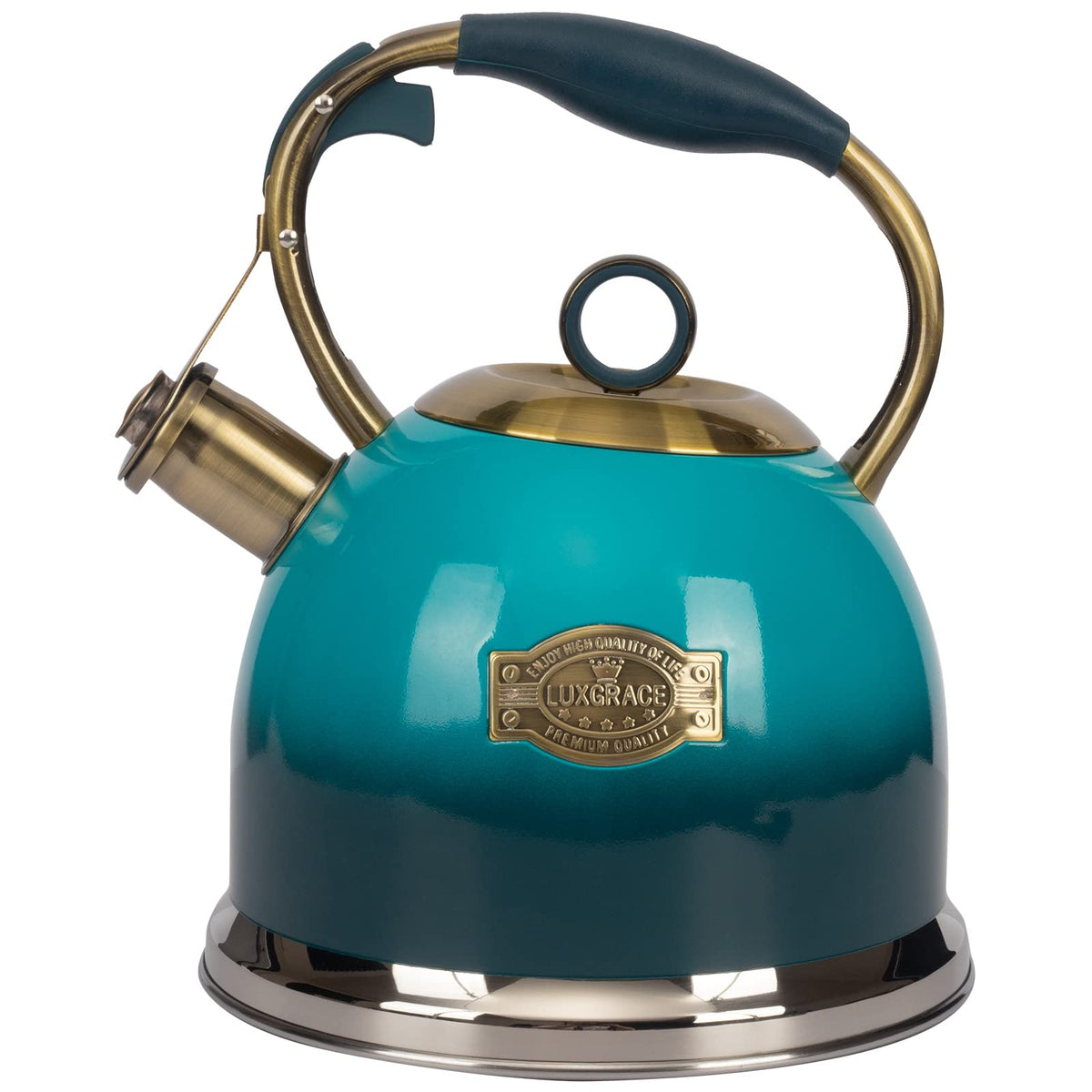 LUXGRACE tea kettle body in stainless steel for durable stovetop use.