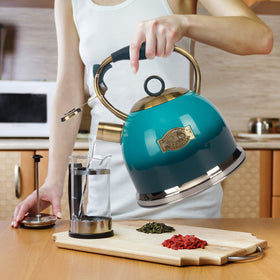 LUXGRACE tea kettle sleek stainless finish adds modern style to any kitchen.