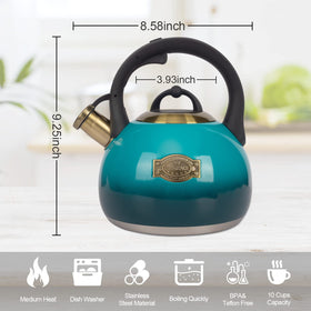 LUXGRACE kettle with heat-proof handle for safe grip.