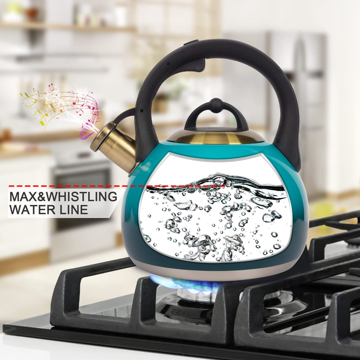 LUXGRACE kettle with one-hand trigger for easy pouring.