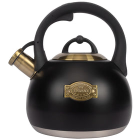 LuxGrace tea kettle stainless steel body for durable, even heating.