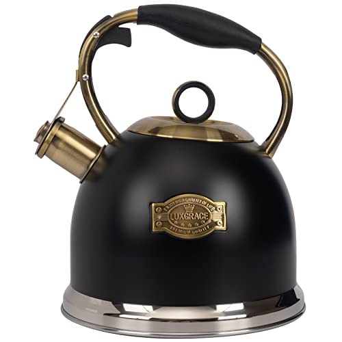 LUXGRACE tea kettle stainless steel body ensures durable daily use.
