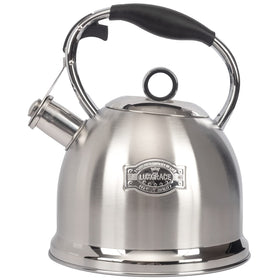 LUXGRACE tea kettle on a stovetop 3qt for quick, even heating.