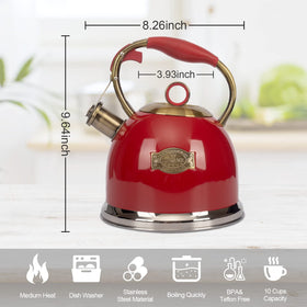 LUXGRACE tea kettle tight lid seals steam for efficient heating