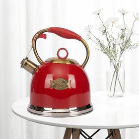 LUXGRACE tea kettle emits a whistle signaling boil for clear timing