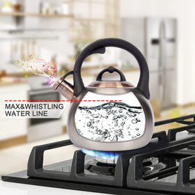 LUXGRACE tea kettle spout enables controlled pour with a comfortable grip.