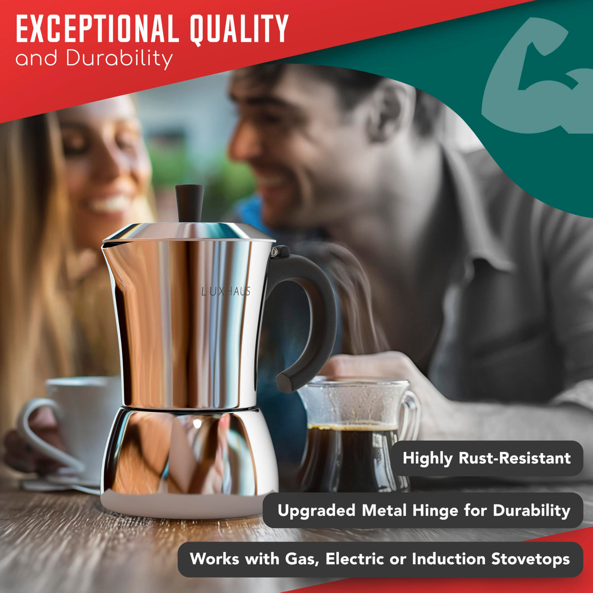 LuxHaus Moka Pot gift-box-ready packaging makes gifting easy