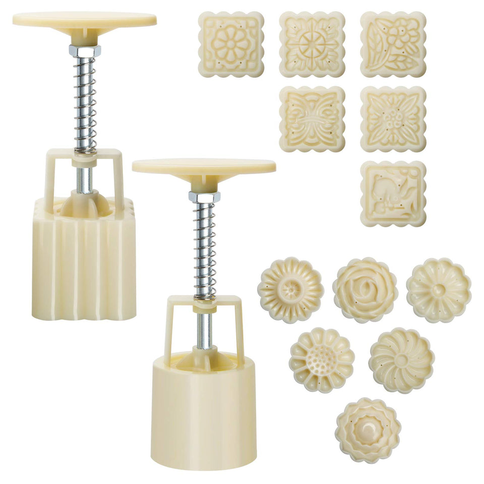 Luxiv Moon Cake Mould round flower pattern for quick decorative 50g mooncakes