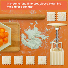 Luxiv Moon Cake Mould includes 12 interchangeable patterns across two sets for versatility