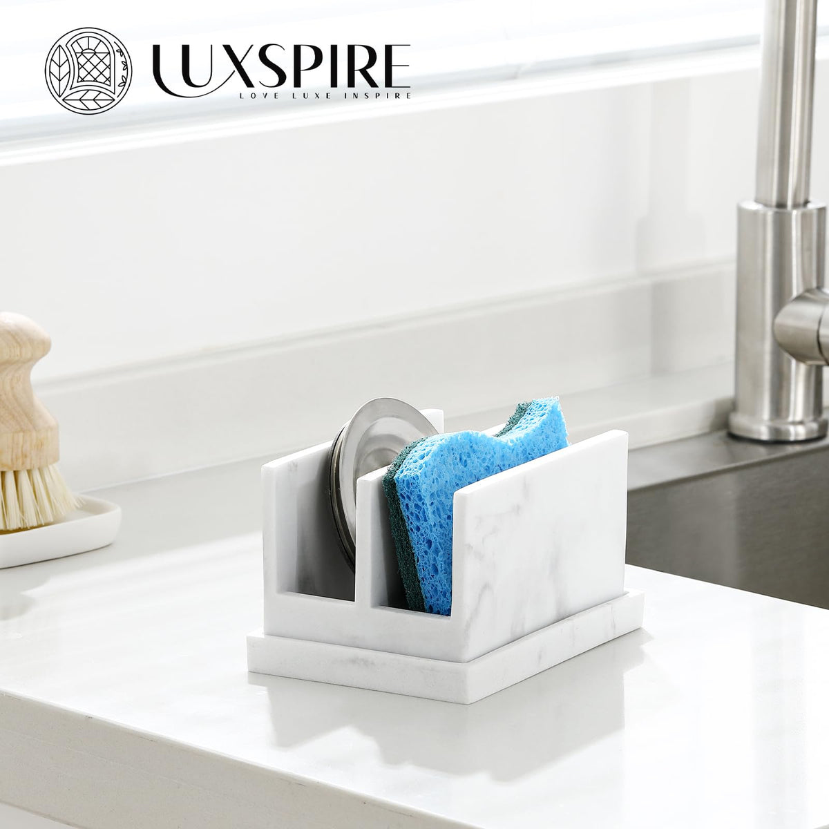 Luxspire compact elegant sponge storage blends with decor
