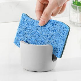 Luxspire diatomite sponge holder front view showing compact size that saves counter space.