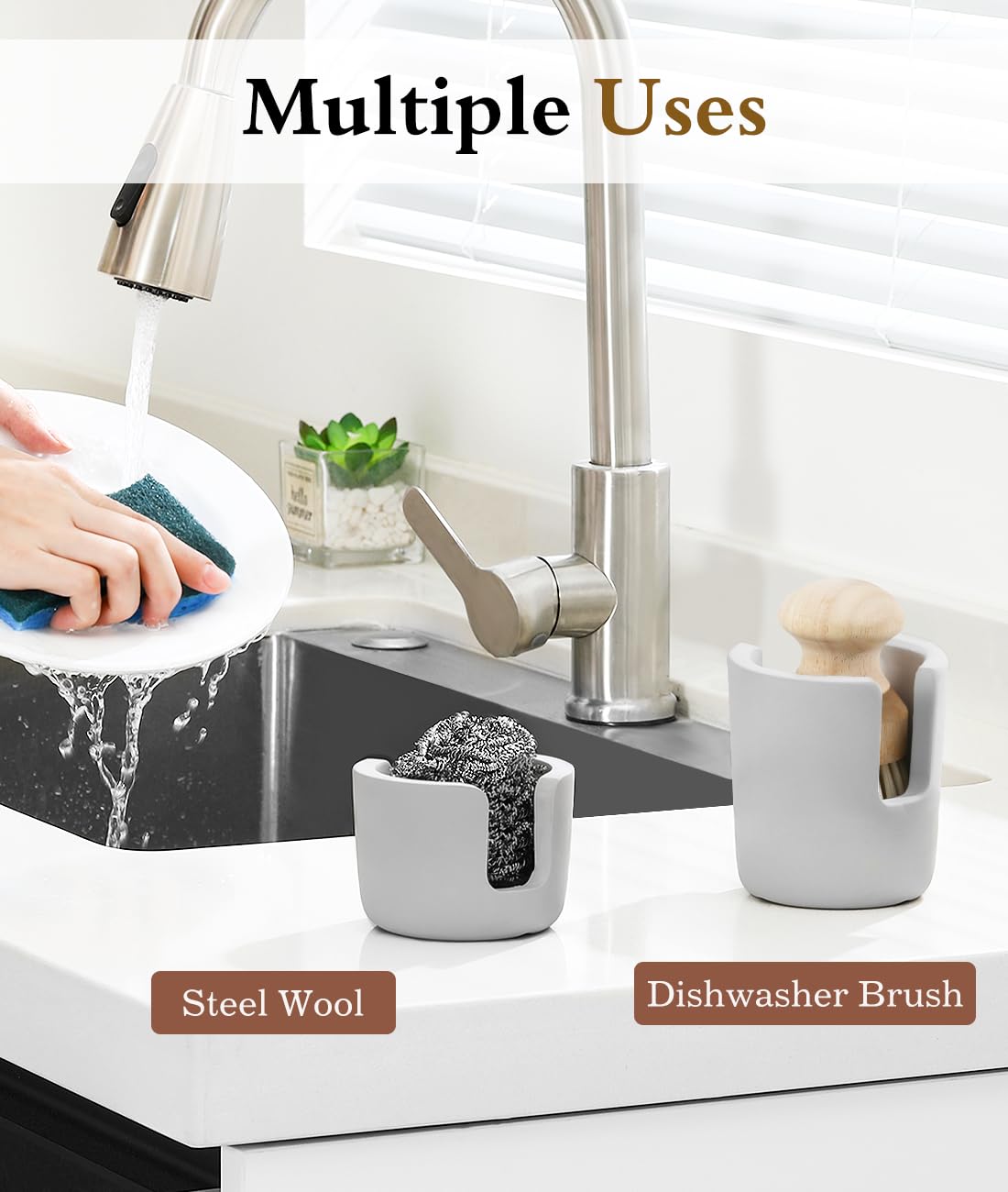 Luxspire diatomite holder sits on counters or in sinks, keeping spaces neat.