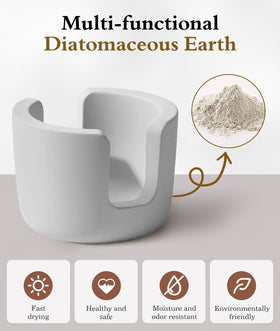 Luxspire diatomite holder highlights open-hole design for quick drainage and airflow.
