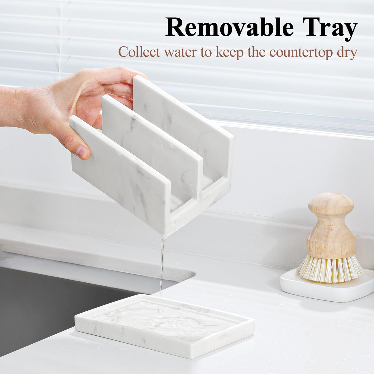 Luxspire two-slot design keeps dish and cleaning sponges separate