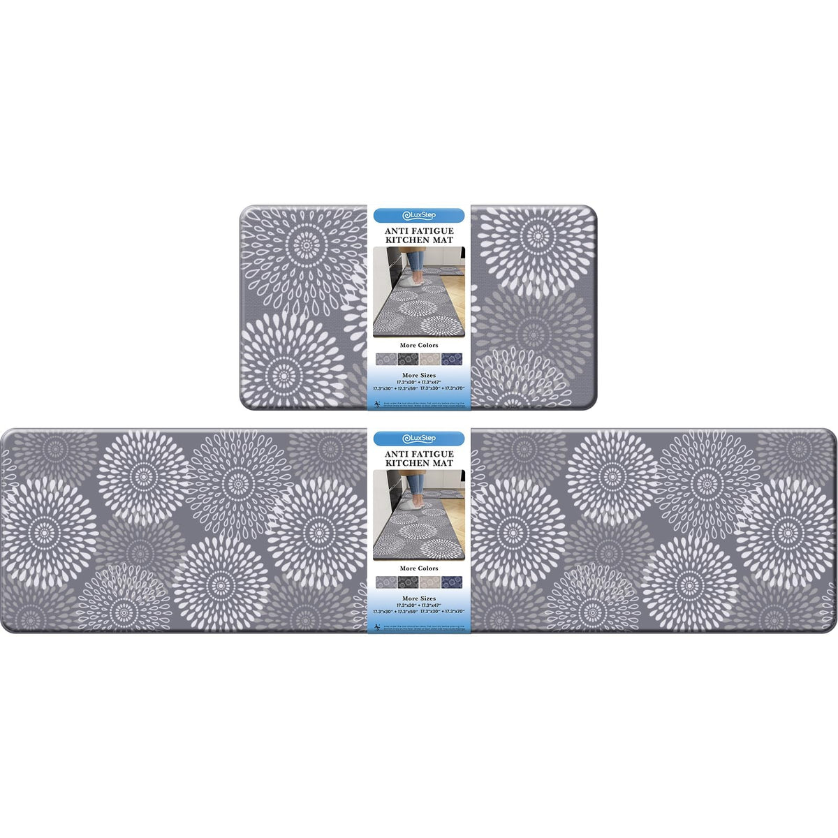 LuxStep kitchen mat anti-fatigue PVC for comfortable standing during cooking.
