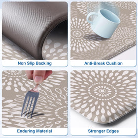 LuxStep anti-slip khaki 17x47 mat offers stable standing across tasks.