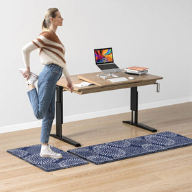 LuxStep durable blue kitchen mat for high-traffic areas