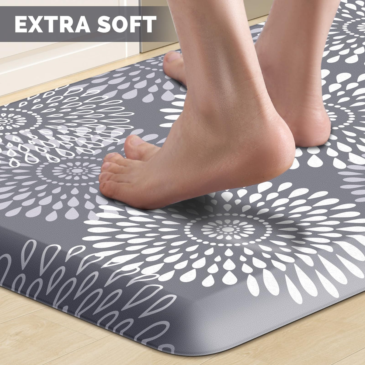 LuxStep kitchen mat with soft anti fatigue foam provides standing support at the sink