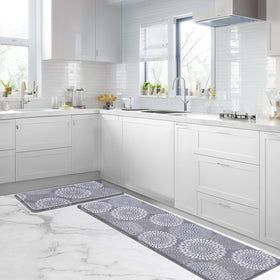 LuxStep two-piece grey mat set suits home or commercial kitchens.