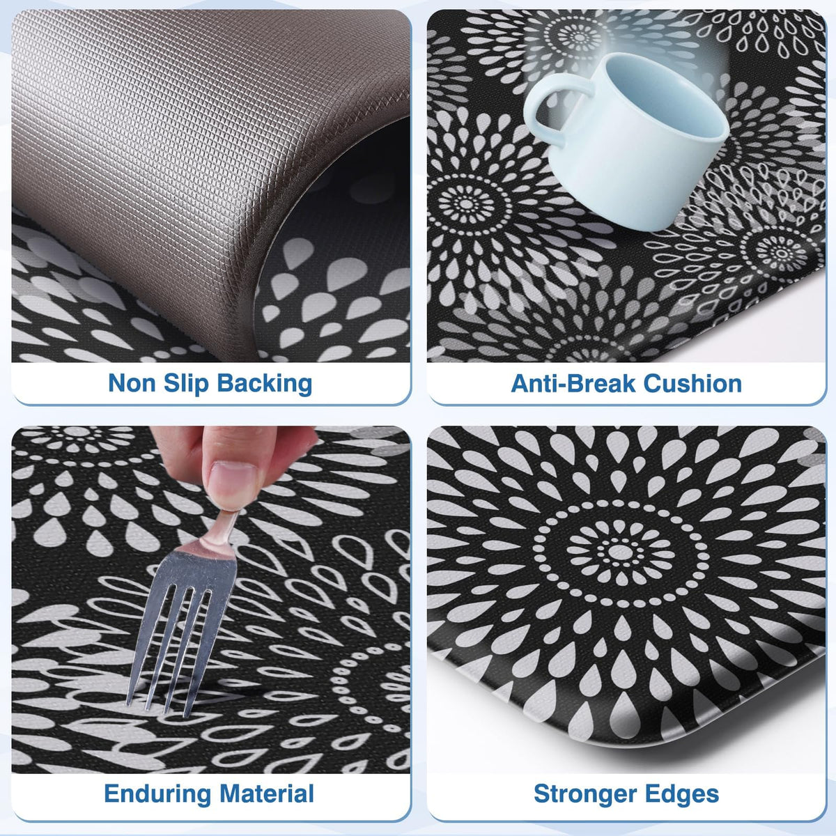 LuxStep kitchen mat two-piece-set provides versatile coverage for kitchens.