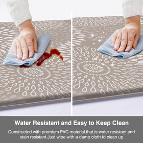 LuxStep waterproof khaki 17x47 mat resists spills in busy zones.