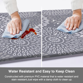 LuxStep kitchen mats modern-grey-design blends with classic kitchen decor.