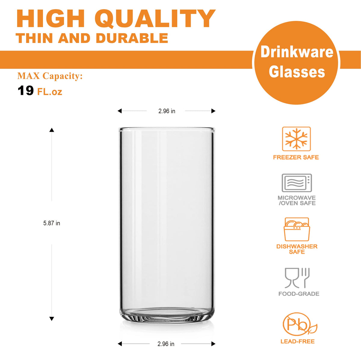 LUXU clear tall glass for elegant home bar presentations.