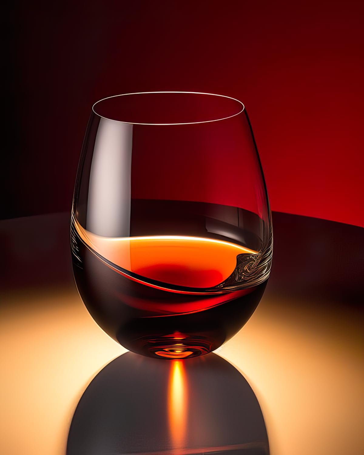 LUXU crystal wine glasses with tulip shape enhance aroma and sipping experience.