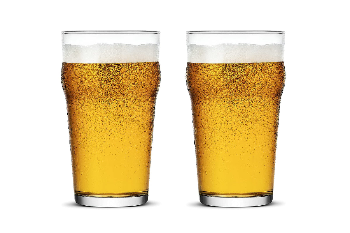 LUXU Pint Glasses 20oz pour height enhances aroma for craft beers.