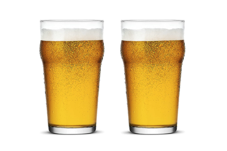 LUXU Pint Glasses 20oz pour height enhances aroma for craft beers.