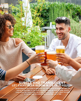 LUXU premium craft beer glass enhances aroma and flavor perception.