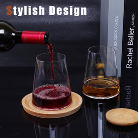 LUXULISH hand blown crystal wine glasses highlight exceptional clarity and craft.