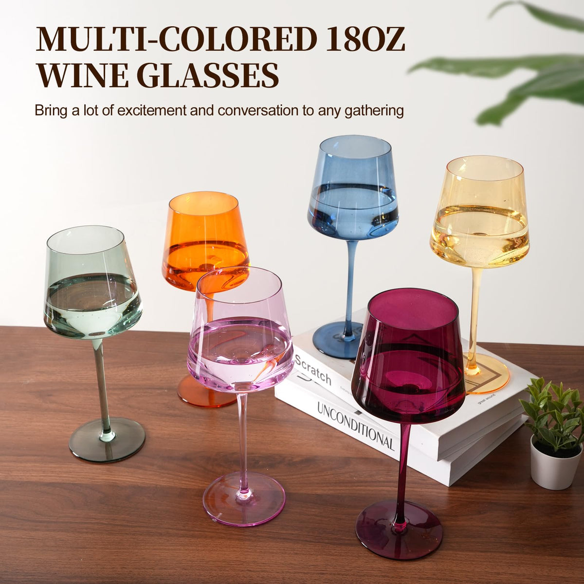 LUXULISH hand blown 18oz wine glasses for elegant sipping